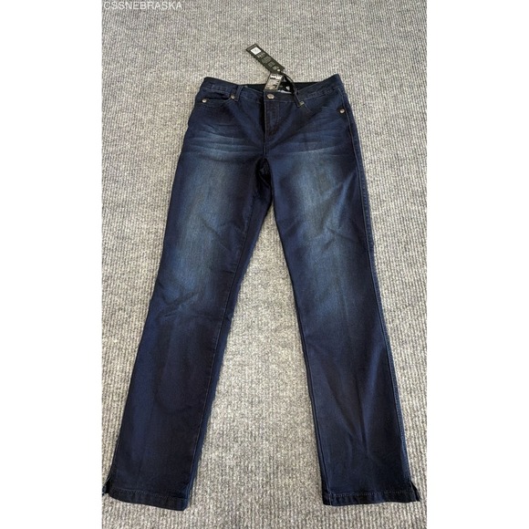 Tru Luxe Jeans Denim - Luxe Kingston Ankle Blue Denim Jeans featuring a lightly faded finish - Size 29